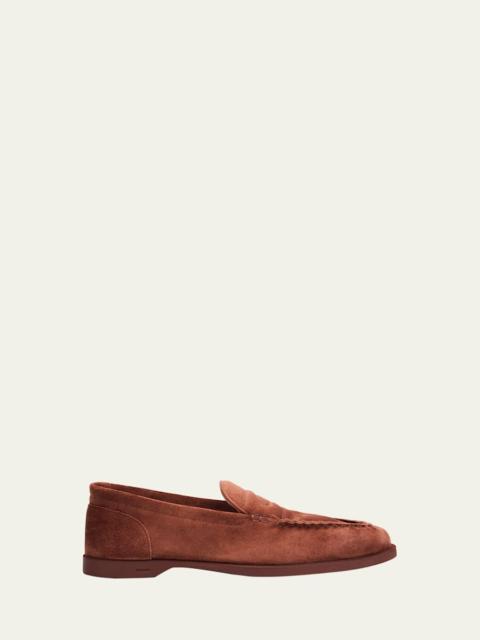 John Lobb Men's Pace Suede Penny Loafers