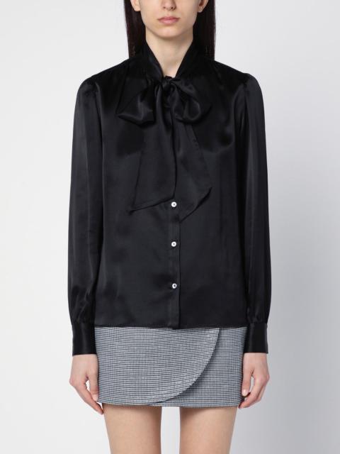 Alessandra Rich Black silk shirt with bow