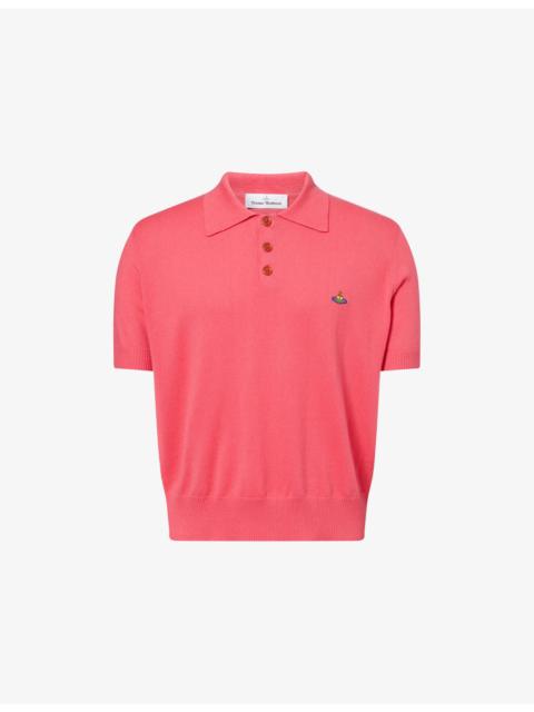 Vivienne Westwood Mark Orb-Embroidered Cotton and Cashmere-Blend Polo Top