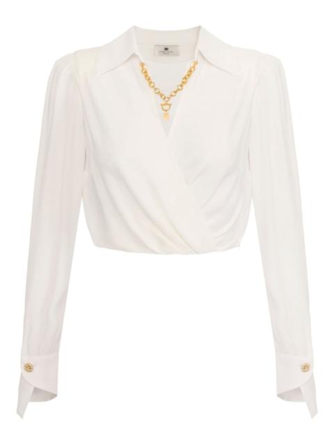 ELISABETTA FRANCHI long-sleeve wrap blouse