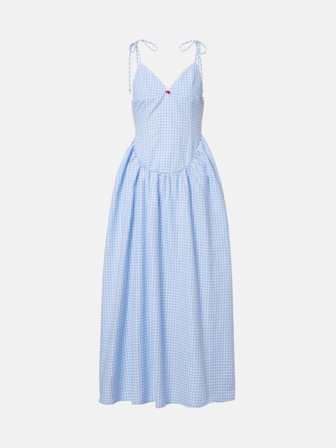 BANANHOT Paloma gingham cotton poplin maxi dress