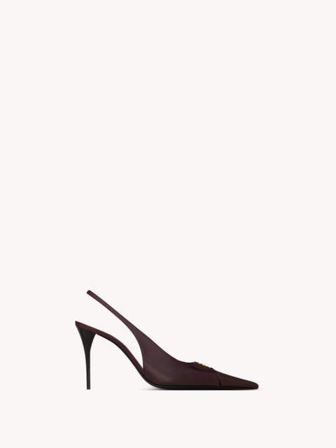 SAINT LAURENT BABYLONE BRETEUIL SLINGBACK PUMPS IN SMOOTH LEATHER