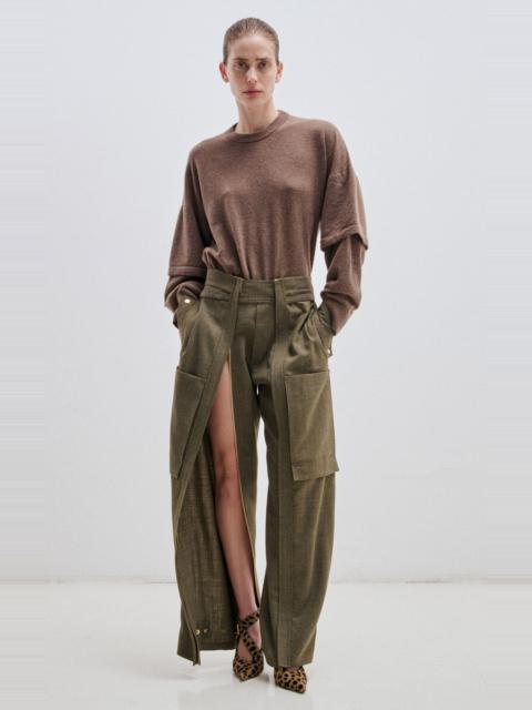 DARKPARK Adriana Wool-Linen Cargo Pants green