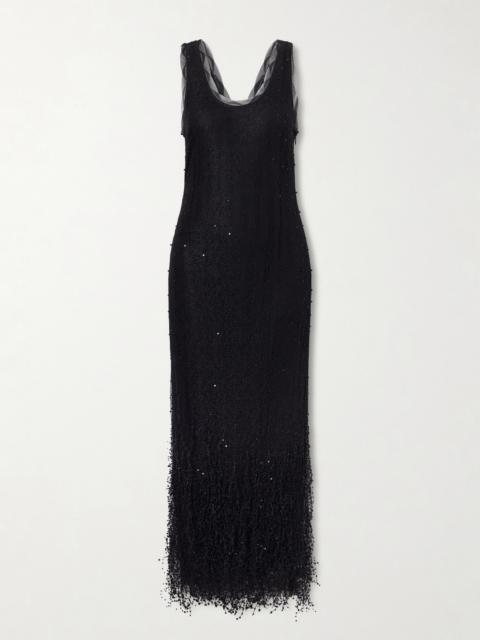 SIMKHAI Irisa Embellished Lace Midi Dress