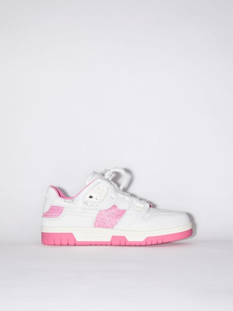 Acne Studios Low top basket leather sneakers - White/pink