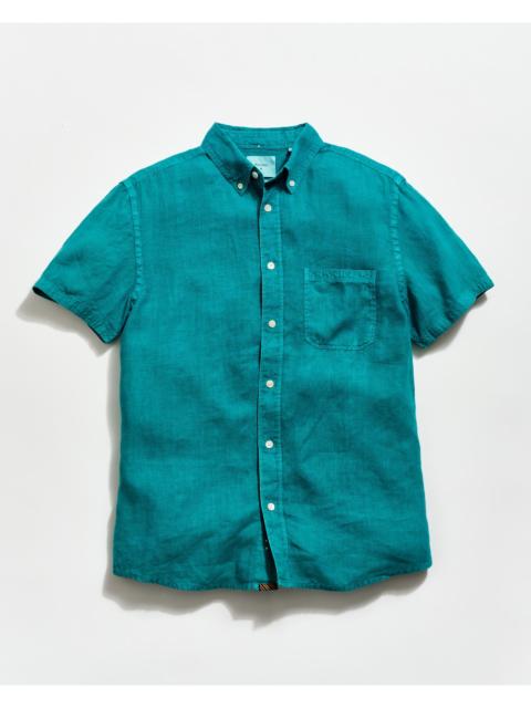 Billy Reid Short Sleeve Linen Tuscumbia Shirt Button Down