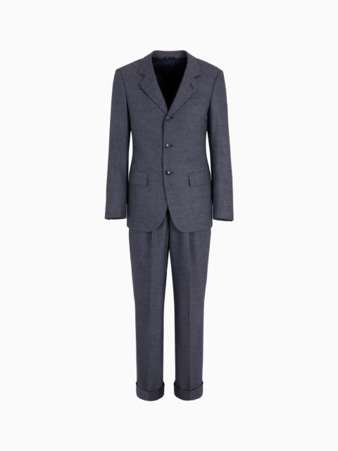 GIORGIO ARMANI Royal Line single-breasted suit in denim-effect virgin wool and cashmere