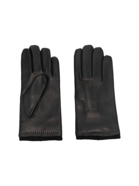 Paul & Shark logo-plaque leather gloves