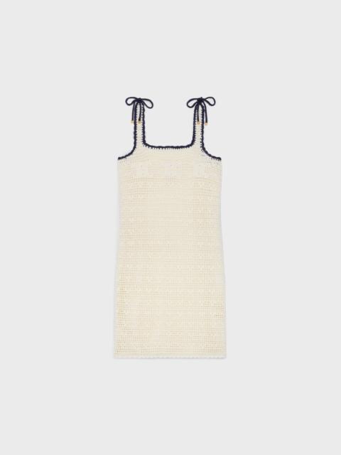 CELINE triomphe mini dress in crocheted cotton