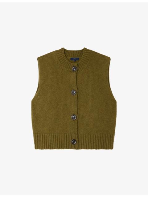 soeur Ivana Sleeveless Wool Cardigan