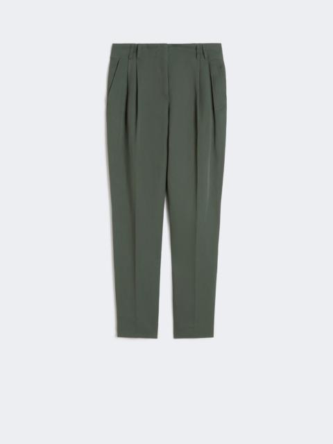 Max Mara ACERBO Viscose and linen carrot-fit trousers - KAKI