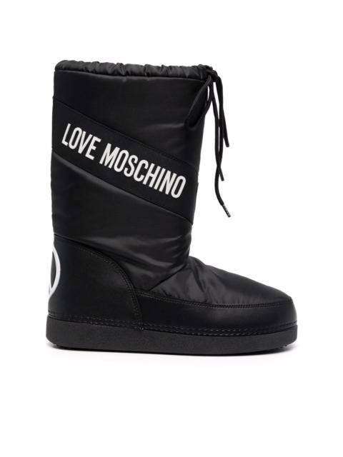 Moschino logo-print lace-up boots