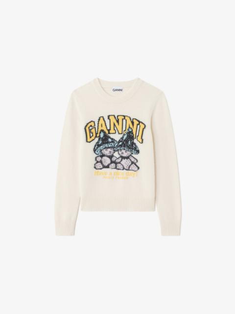GANNI SWEATER WITH MUSHROOM TEDDY