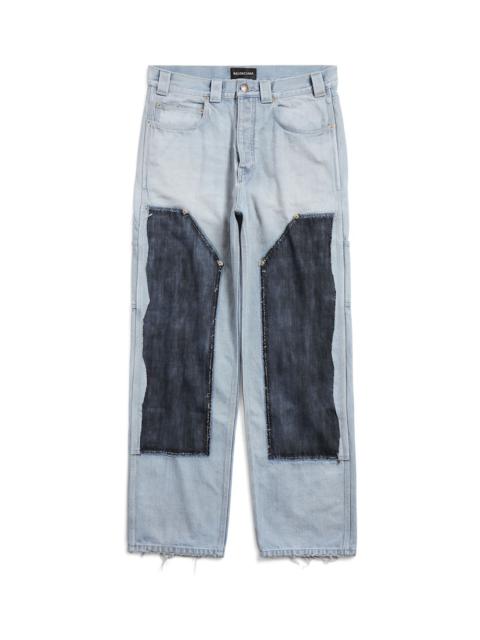 BALENCIAGA Women's Ripped Off Loose Fit Pants in Light Blue