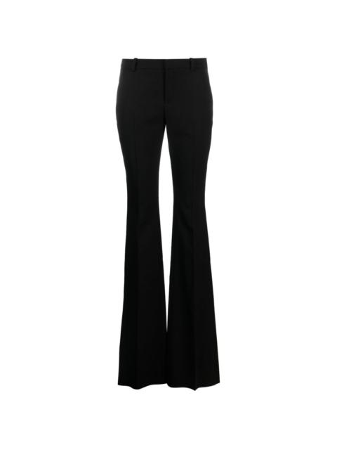 flared wool trousers