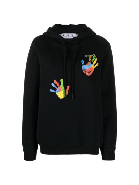 graphic-print logo-embroidered hoodie