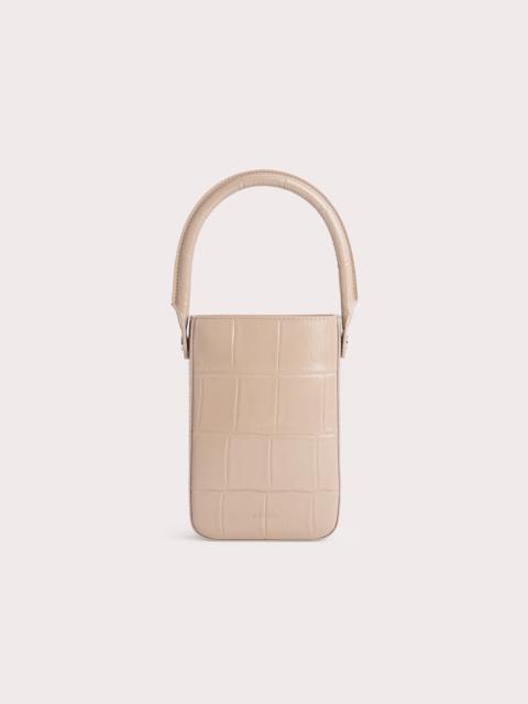 BY FAR Note Taupe Maxi Croco Embossed Leather