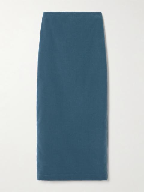 BLAZÉ MILANO Jealousy Sussex Cotton-velvet Midi Skirt