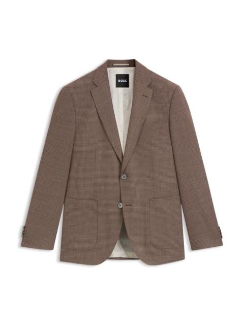 BOSS REGULAR-FIT BLAZER IN A PATTERNED WOOL BLEND