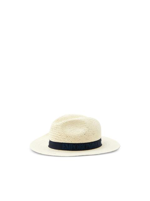 EMPORIO ARMANI woven ribbon hat