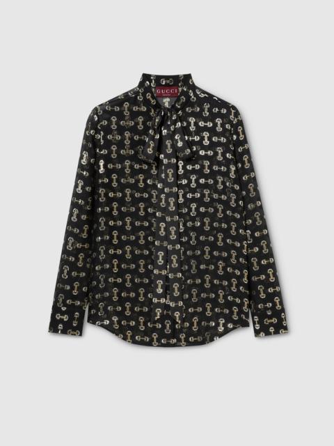 GUCCI Horsebit silk fil coupé shirt