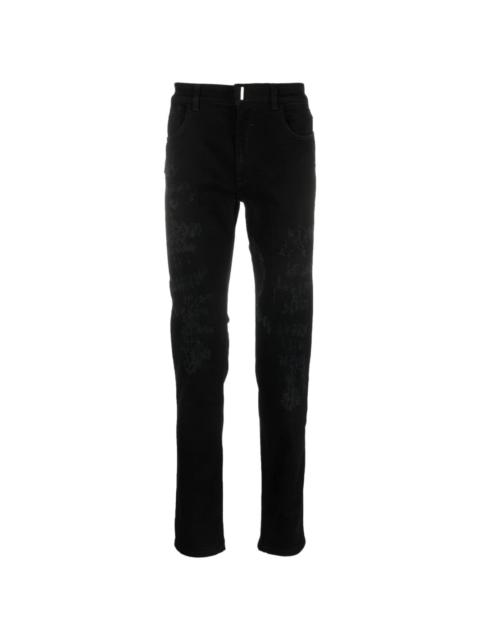 mid-rise straight-leg jeans