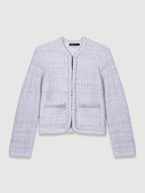 Tweed-look knit cardigan