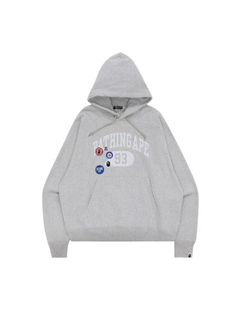 A BATHING APE® BAPE Badge Motif Loose Fit Pullover Hoodie 'Grey'