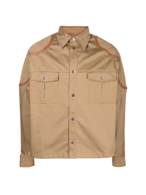 patch-detail shirt jacket