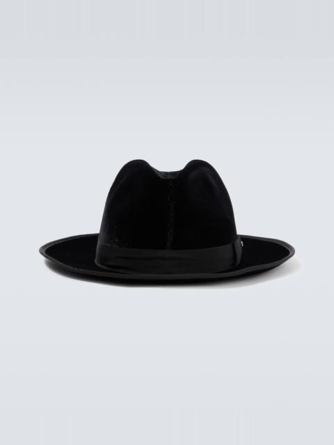 GIORGIO ARMANI Velvet fedora hat