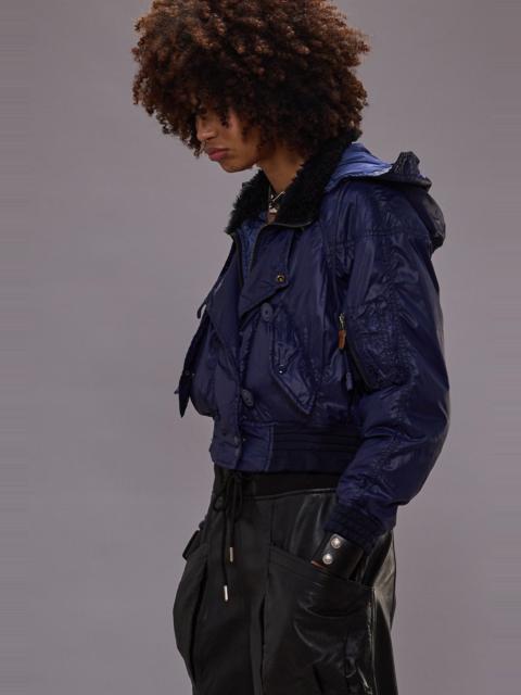 R13 RAGLAN FLIGHT JACKET - NAVY