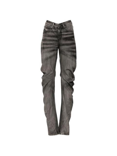 Diesel faded-effect panelled jeans