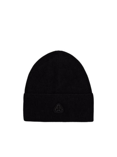 MOOSE KNUCKLES logo-plaque beanie hat