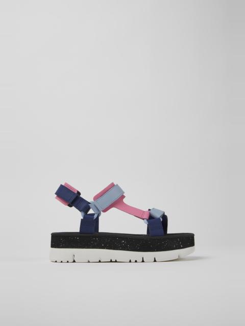 CAMPER Oruga Up Multicolored leather sandals for women