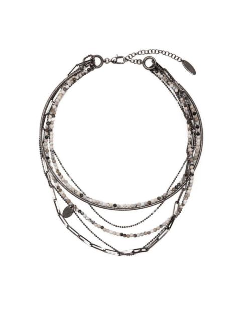 Brunello Cucinelli agate multi-strand necklace