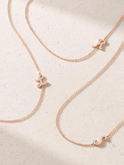 ANITA KO Initial 18-karat Rose Gold Diamond Necklace