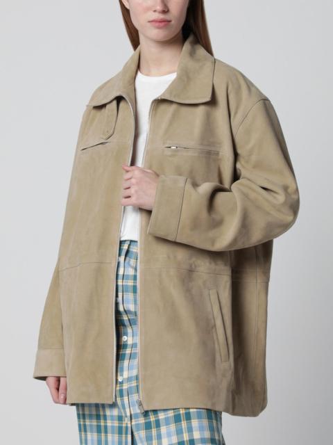 HALFBOY®️ Beige suede leather parka