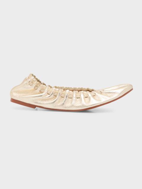 See by Chloé Jane Metallic Scalloped Ballet Fats