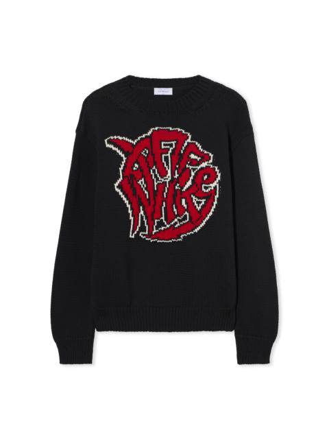 Off-White Sphere Logo Chunky Knit Crewneck Sweater