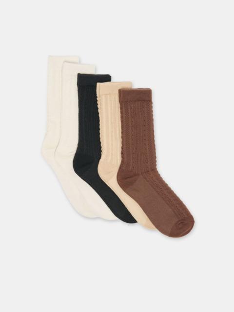 dolce vita 5 PACK MIXED TEXTURE CREW SOCKS TAN MULTI