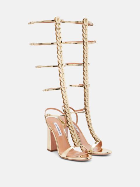 AQUAZZURA 105mm Destiny Gladiator leather sandals