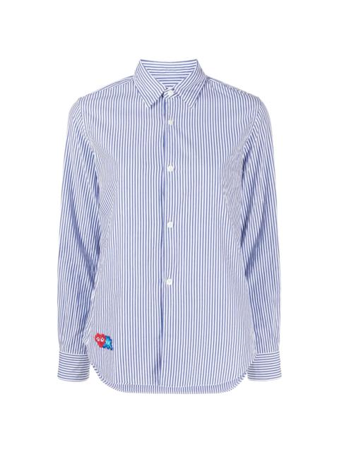 x Invader pixelated-heart striped shirt