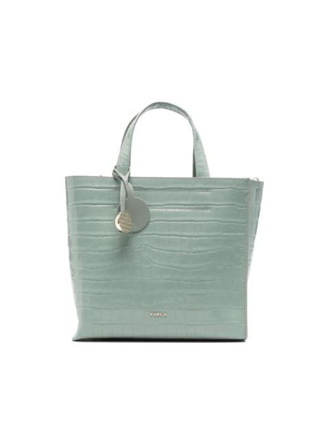 FURLA croc-effect leather tote bag