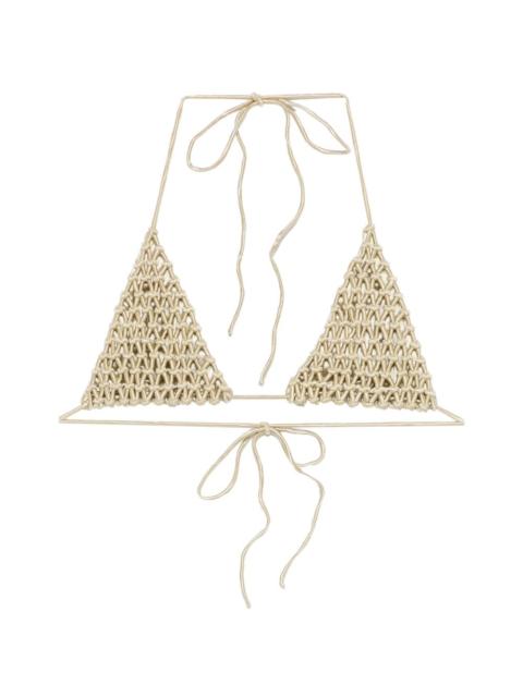 ISA BOULDER macramé triangle bikini top