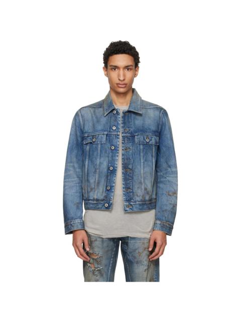Rick Owens DRKSHDW Blue Temple Trucker Denim Jacket