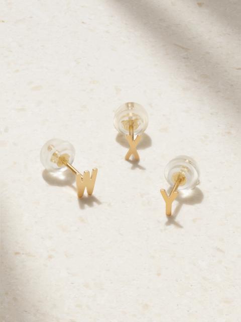 STONE AND STRAND Initial Gold Single Earring