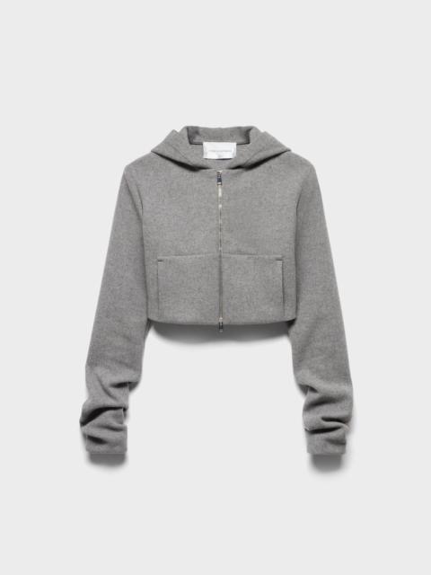 7 For All Mankind RUCHED ZIP HOODIE in Wool