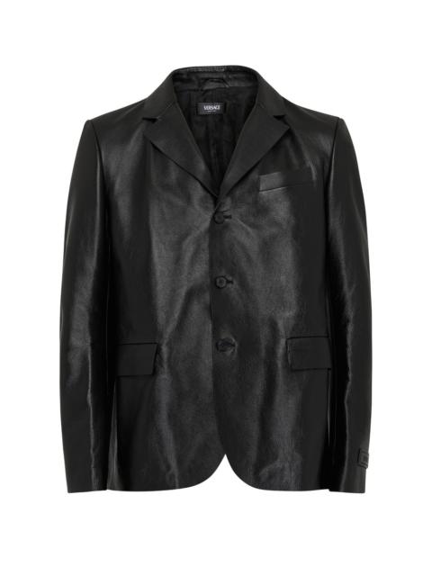 VERSACE single-breasted leather blazer