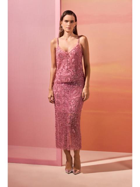 PatBO CRYSTAL MOONLIGHT MIDI SKIRT