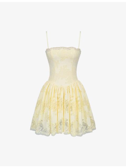 House of CB Chloe Broderie-Anglaise Cotton-Blend Mini Sundress